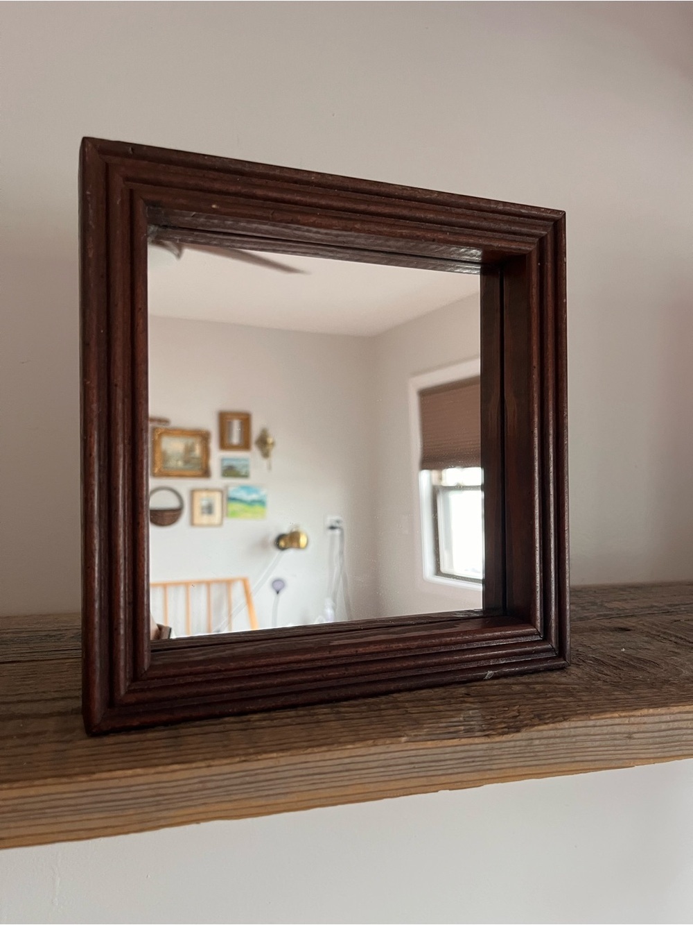 Wood framed mirror